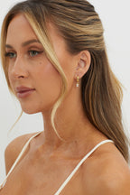 Square Chain Drop Earrings Gold Plated