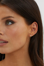 Zelda Gold Paved Zircon Hoop Earrings
