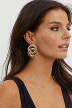 Myrah Large Double Circle Gold Earrings