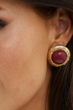 Dome Earrings Misty Wine Gold
