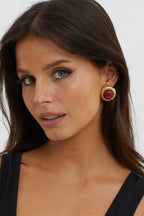 Dome Earrings Misty Wine Gold