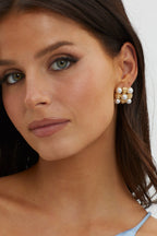 Gold-Plated Pearl Earrings