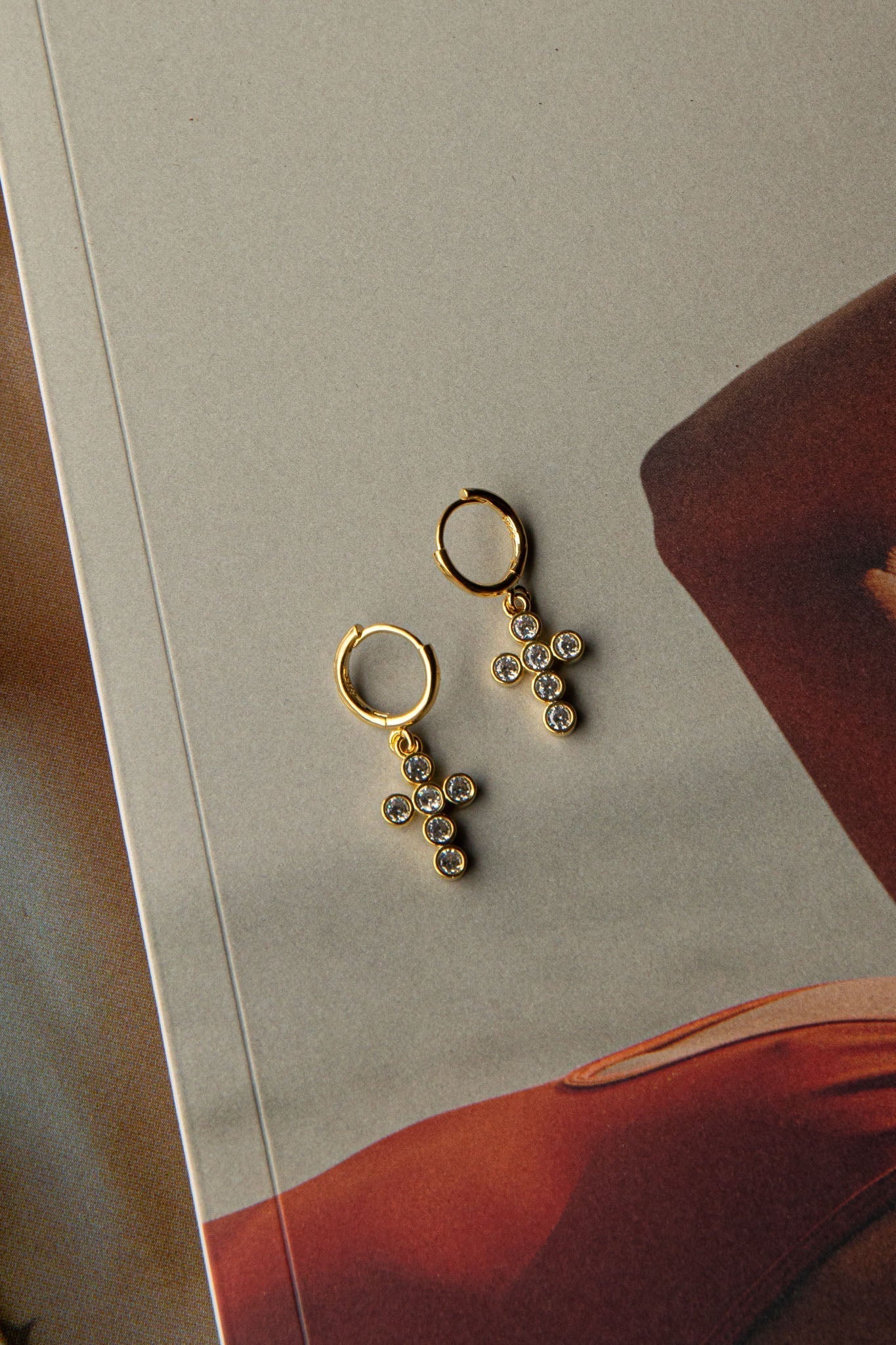 Santiago Drop Diamond Hoop Earrings