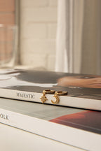 Diamante Midnight Gold Hoop Earrings
