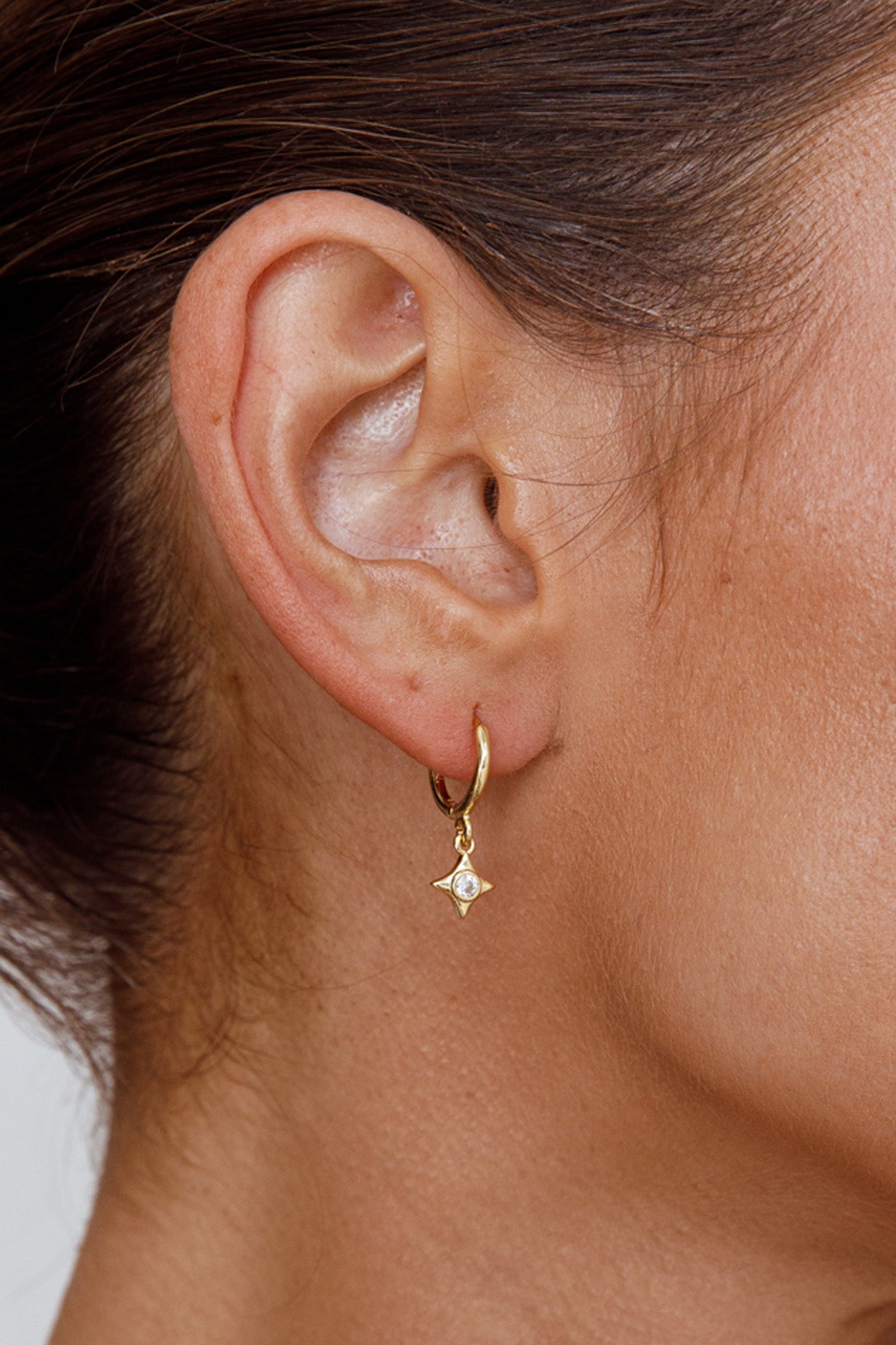 Lucida Diamond Hoop Earrings Gold