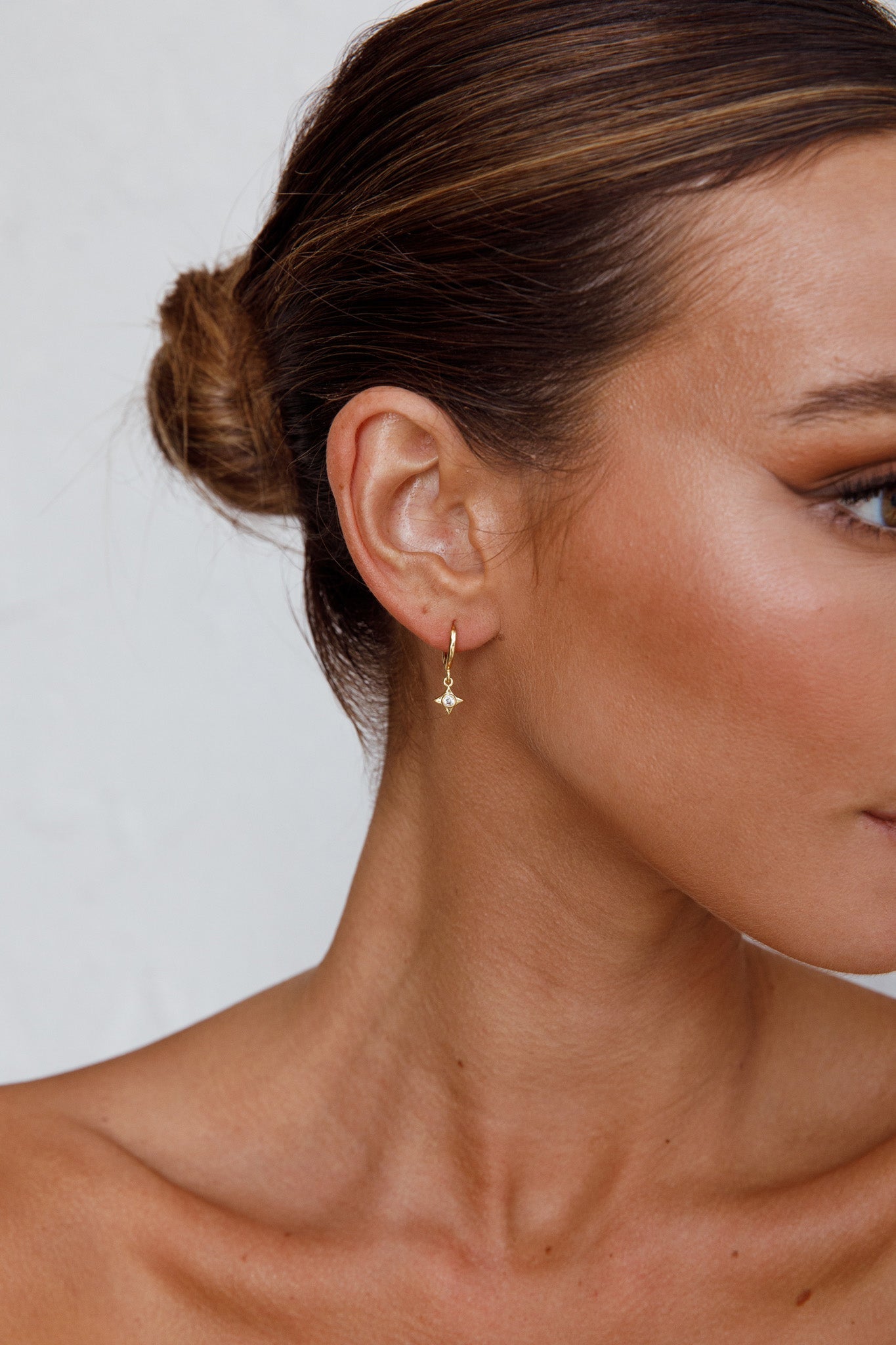 Lucida Diamond Hoop Earrings Gold