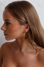 Gold Medusa Hoop Earrings