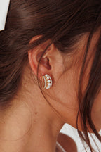 Odette Earrings with Pearls and Diamonds in Gold