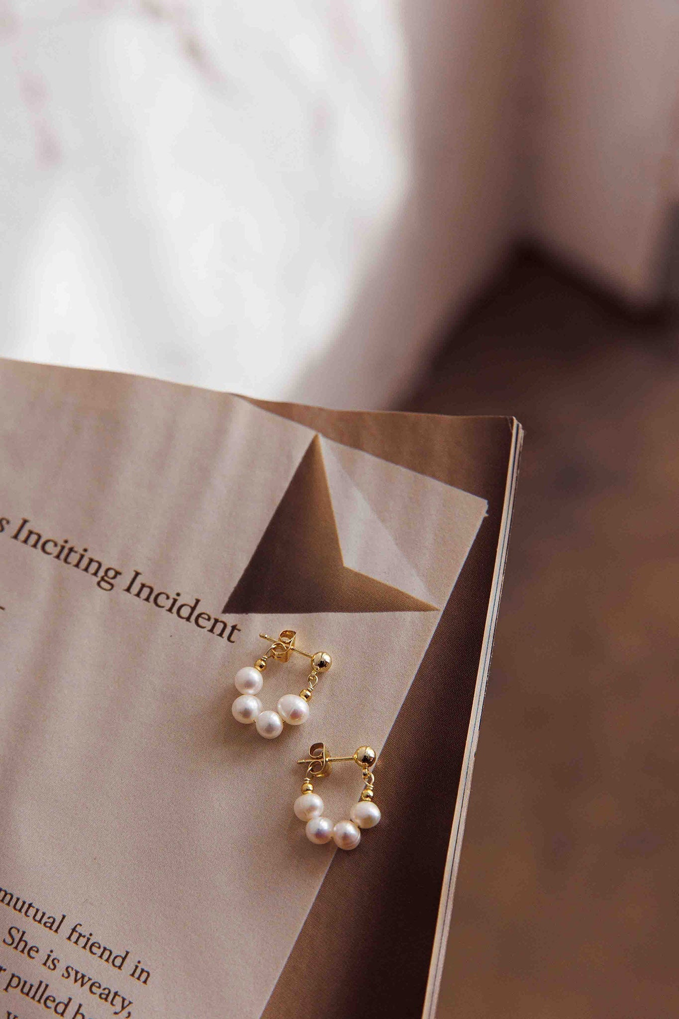 Milly Gold Pearl Earrings
