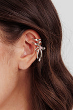 Rhinestone Ear Cuff Bracelet with Silver Bow