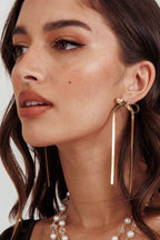 Gold Earrings with Chevron Knot Macy