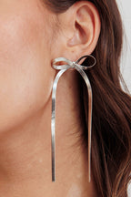 Macy Silver Knot Chevron Earrings