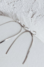Macy Silver Knot Chevron Earrings