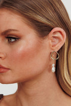 Amelie Drop Earrings in Golden Pearls