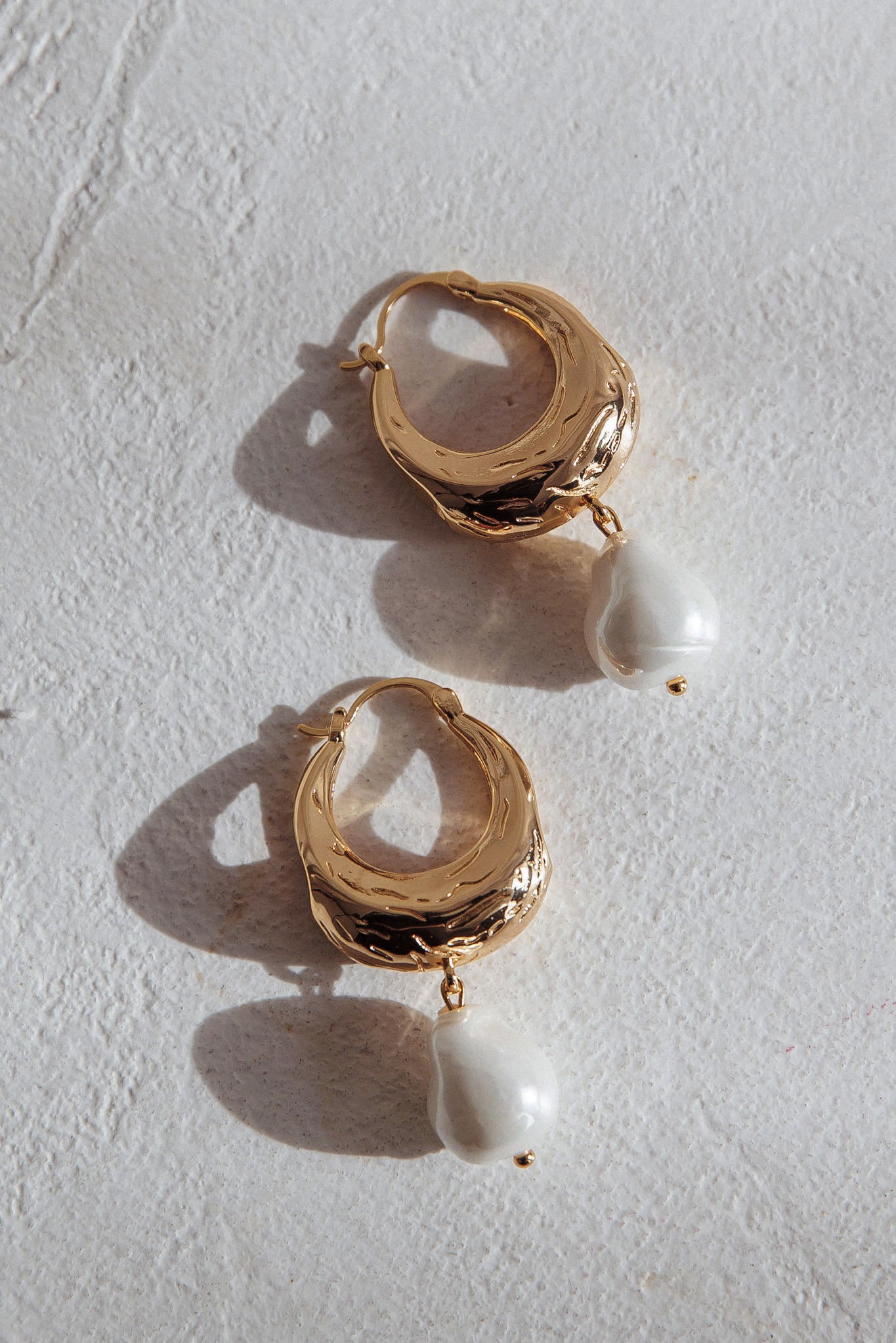 Gold Serotonin Pearl Drop Earrings