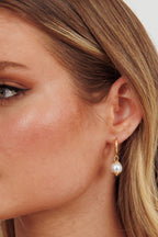 Golden Ebony Drop Pearl Earrings