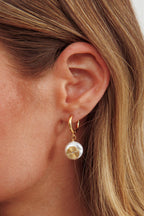 Sophia Swirl Gold Pearl Earrings
