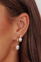 Isadore Gold and Pearl Earring Set