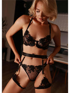 Elise Black Lace Lingerie Set