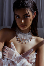Isadora Silver Cascade Crystal Necklace