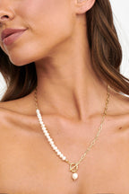 Amelia Gold Pearl and Chain Necklace
