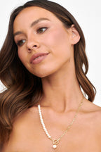 Amelia Gold Pearl and Chain Necklace