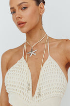 Silver Starfish Pendant Necklace