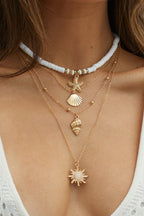Multi-Layer Pacific South Starfish Necklace Gold