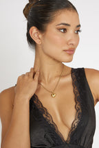 Cora Gold Inflated Heart Pendant Necklace