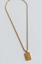 Gold Rope Chain Pendant Necklace