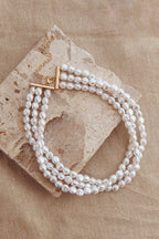 Roxanne Three-Strand Baroque Necklace