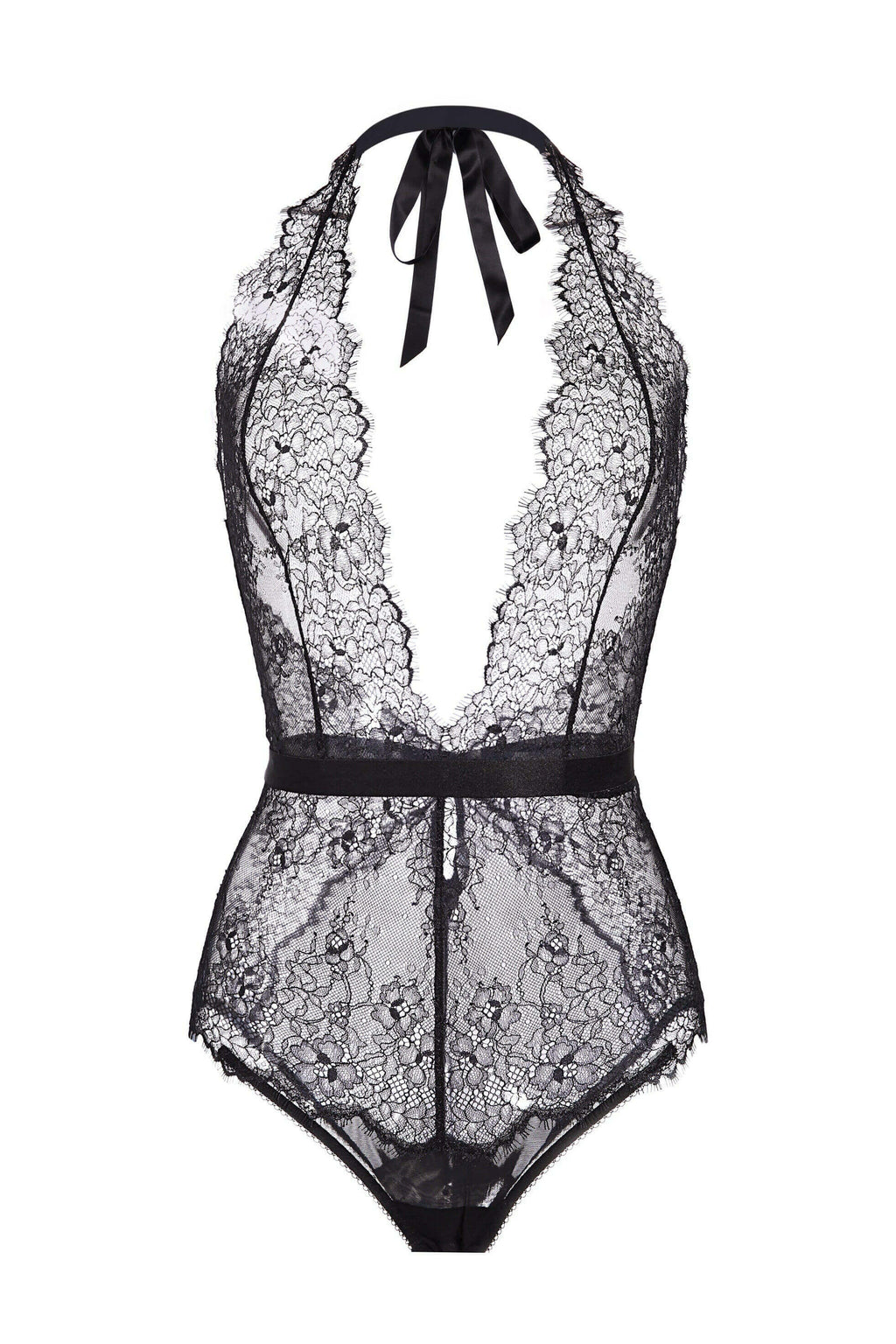 Pluma Black Lace Bodysuit - Novaesta