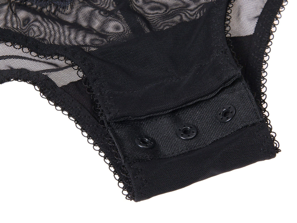 Pluma Black Lace Bodysuit - Novaesta