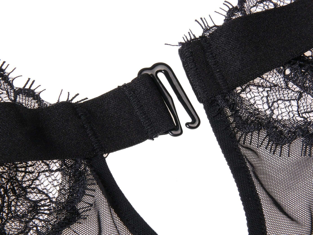 Pluma Black Lace Bodysuit - Novaesta