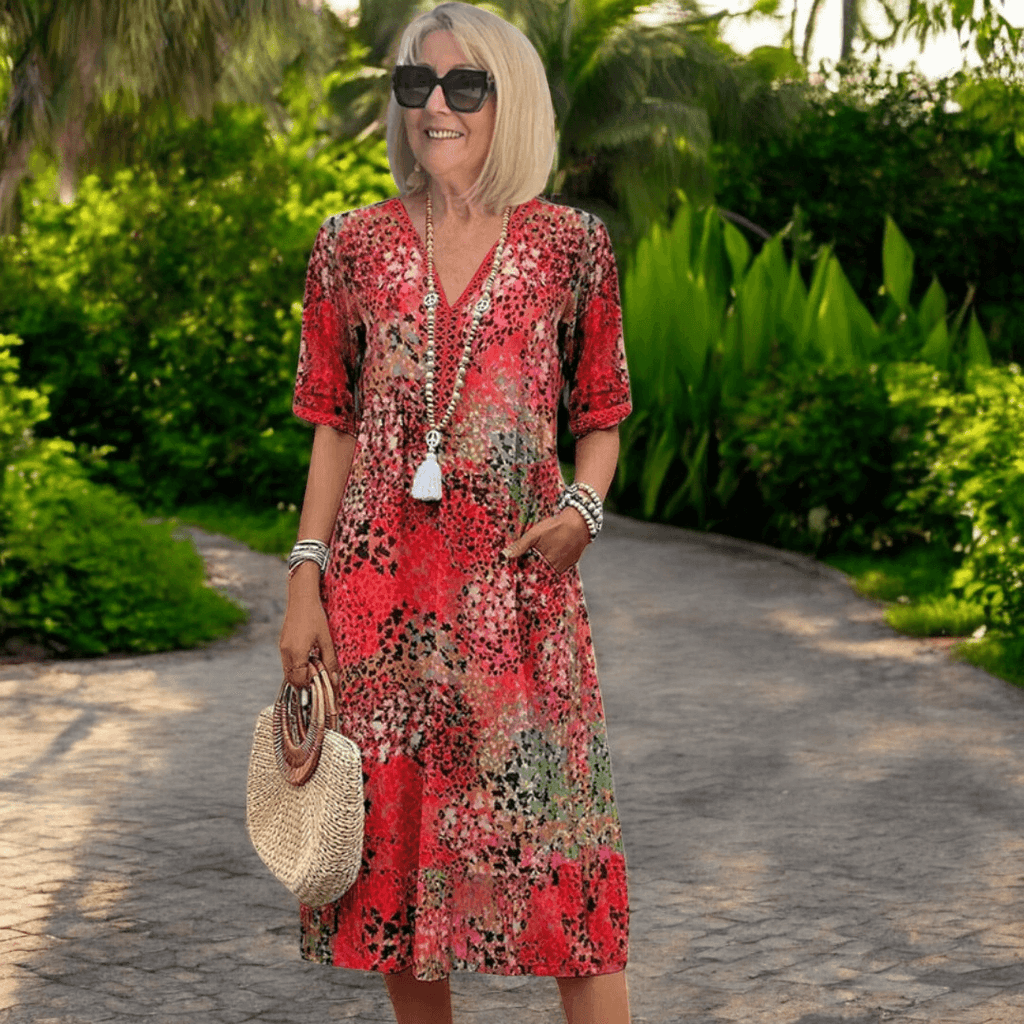 Audrey - Bohemian Printed Dress - Novaesta