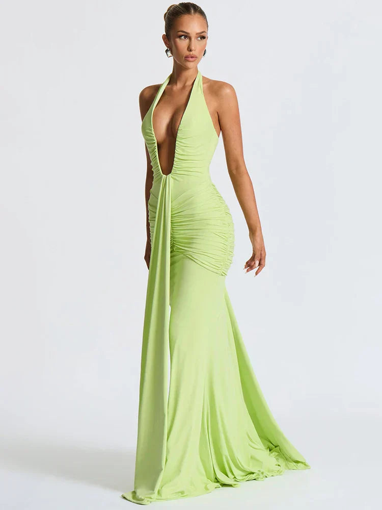 Riva | Deep V-Neck & Dazzling Drop