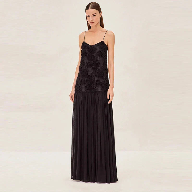 Liora | Black Dress & Floral Grace