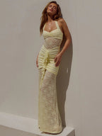 Maïa | Enchanting Halter Dress & Ruching Details