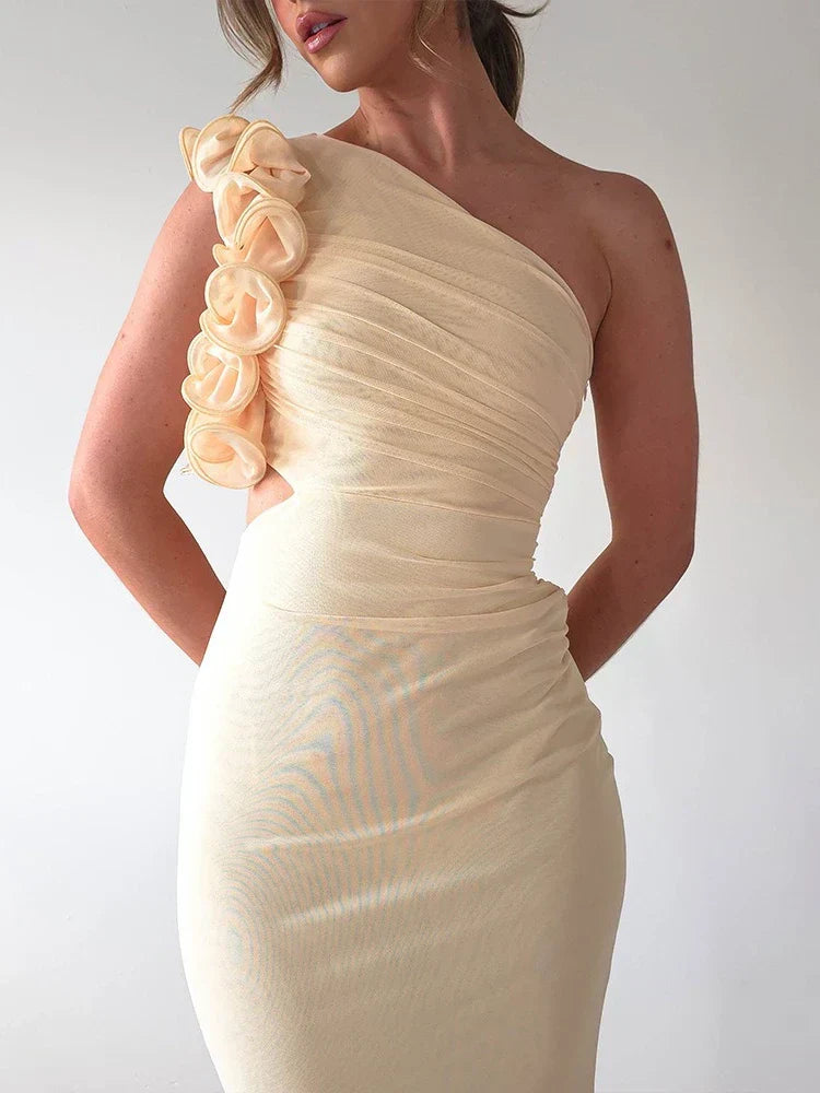Liora | Asymmetrical Floral Dress & Sculpting Appeal