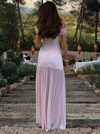 Selena | Off-Shoulder Draped Royal Dress