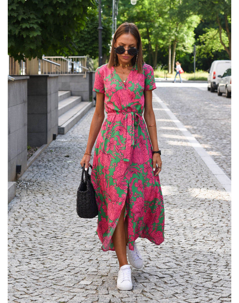 Amelie | Floral Wrap Midi Dress - Novaesta