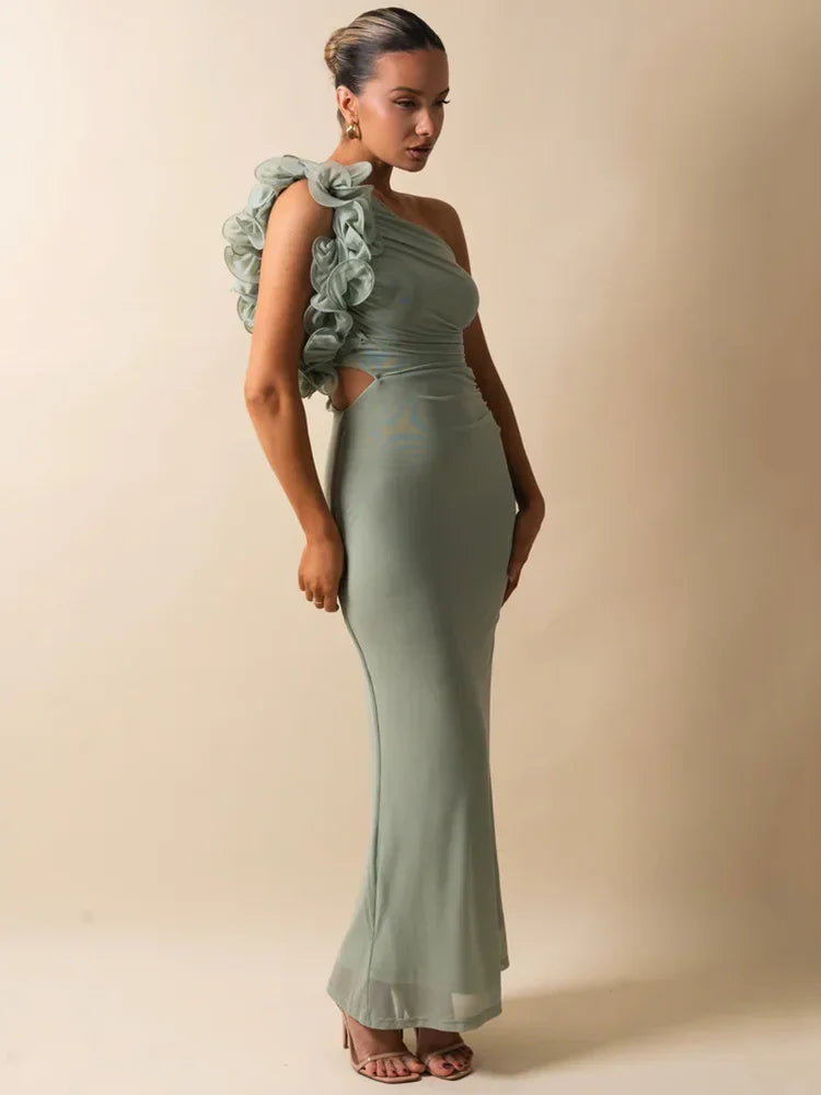 Liora | Asymmetrical Floral Dress & Sculpting Appeal - Novaesta