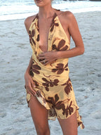 Yana | Tropical Halter Mini Dress