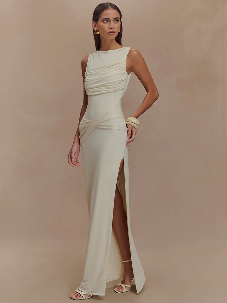 Madelina | Pleated Dress & Slim Silhouette