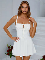 Selina | Corset Dress with Lace and Open Back