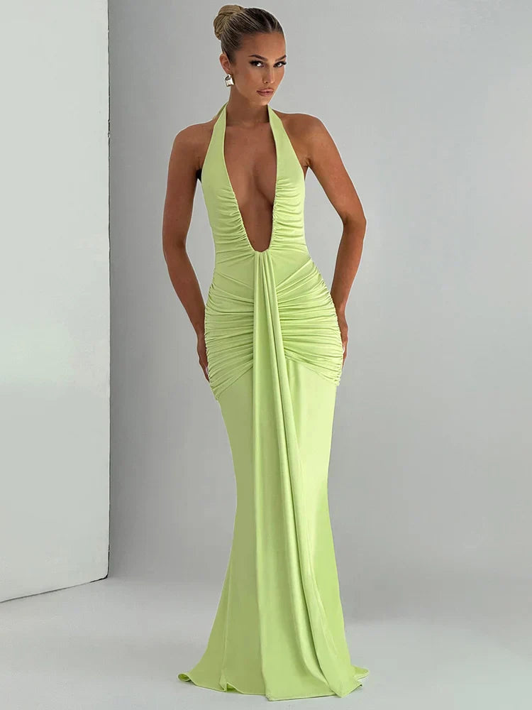 Riva | Deep V-Neck & Dazzling Drop