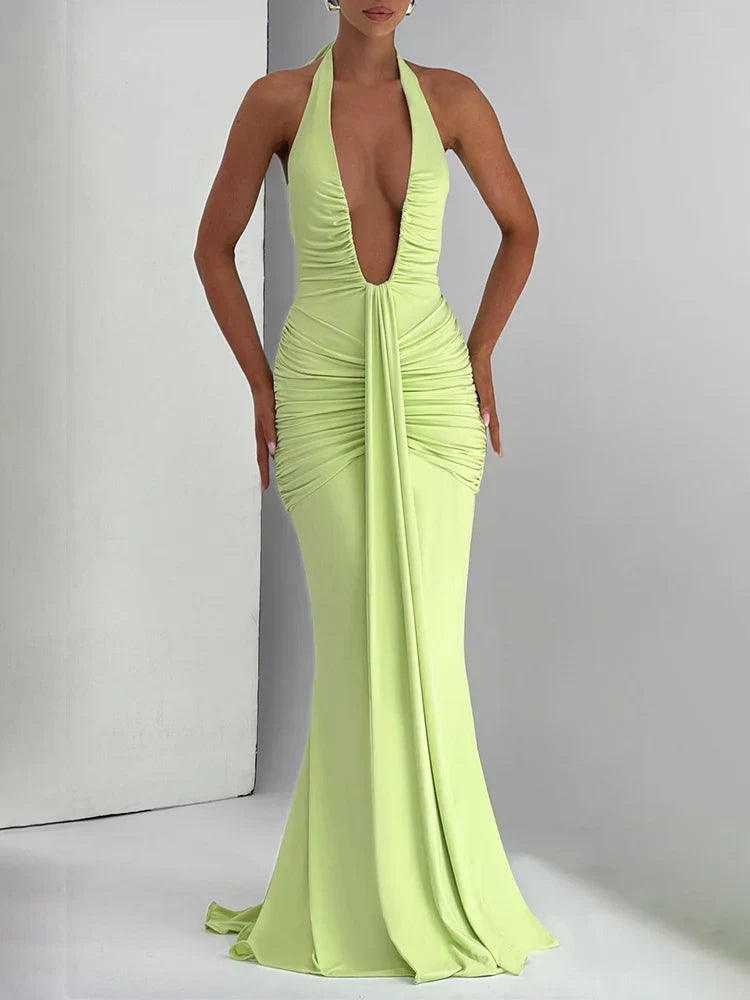 Riva | Deep V-Neck & Dazzling Drop