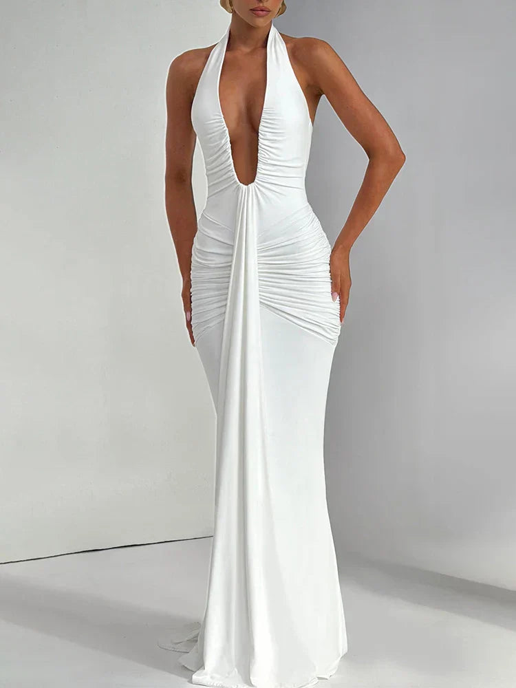 Riva | Deep V-Neck & Dazzling Drop