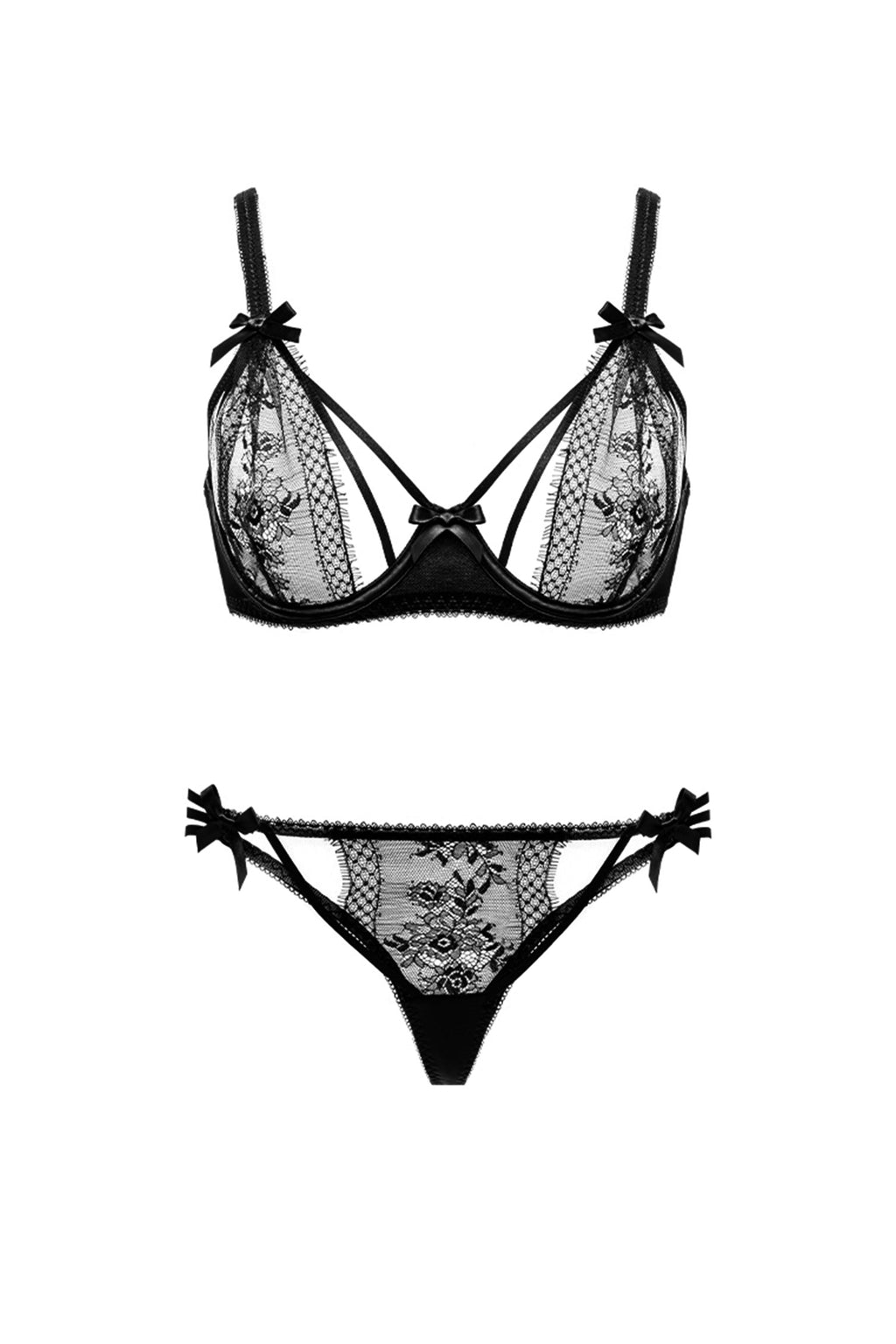 Selene Underwire Bra & G-String Lace Set - Novaesta
