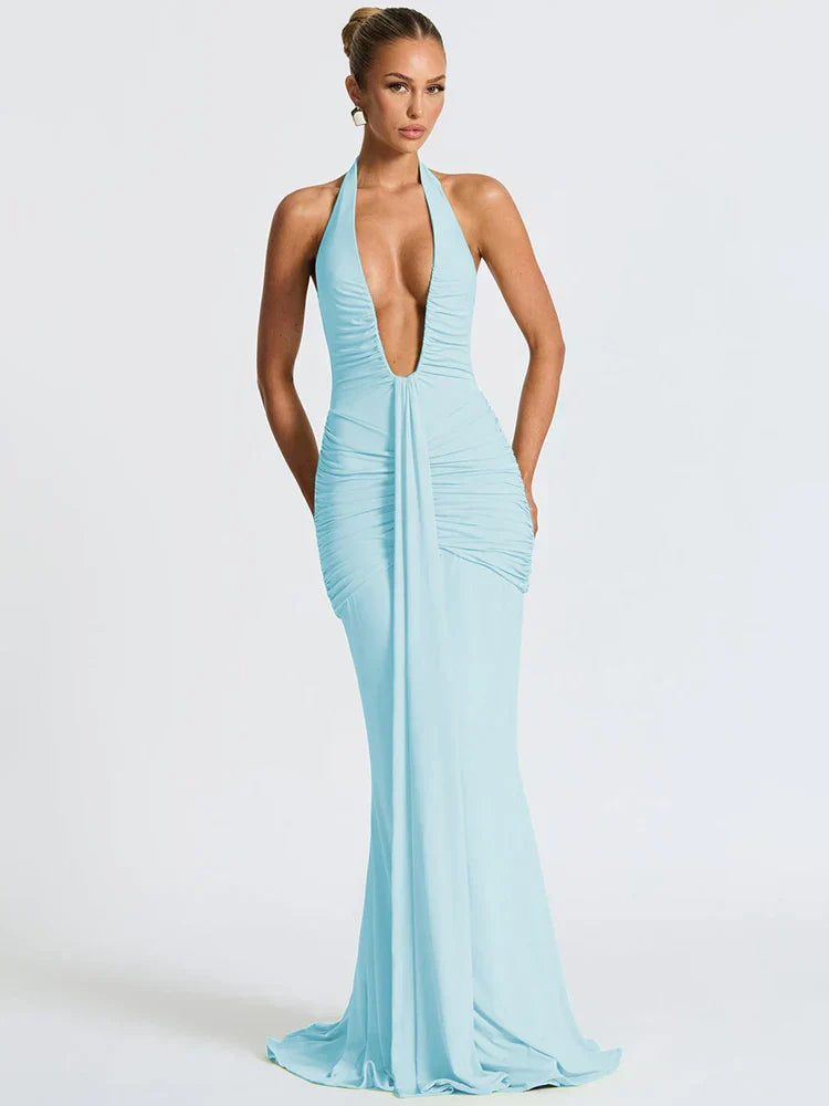 Riva | Deep V-Neck & Dazzling Drop